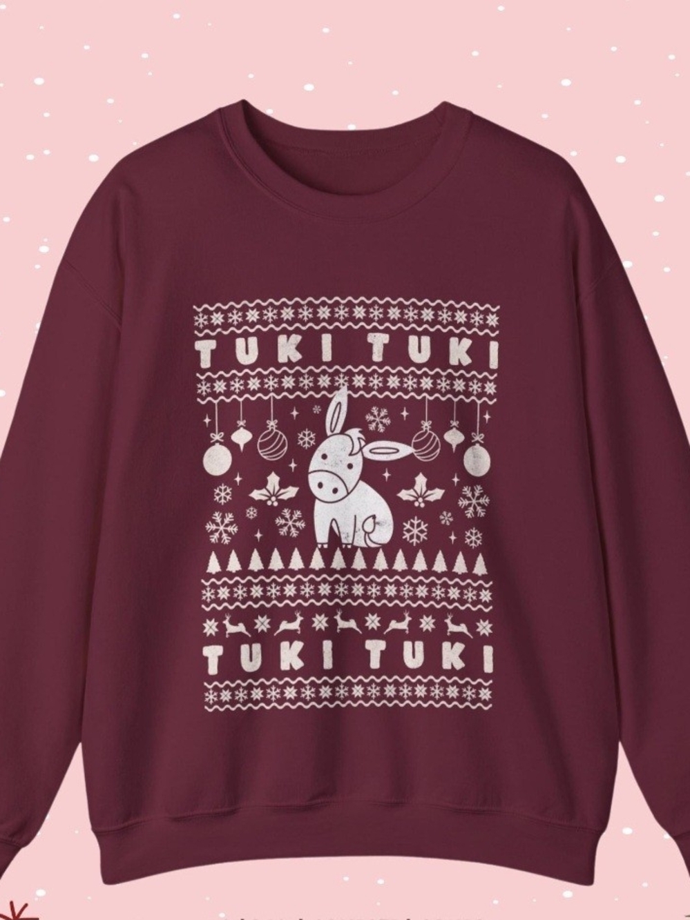 Gildan Maroon Tuki Tuki Graphic Sweatshirt